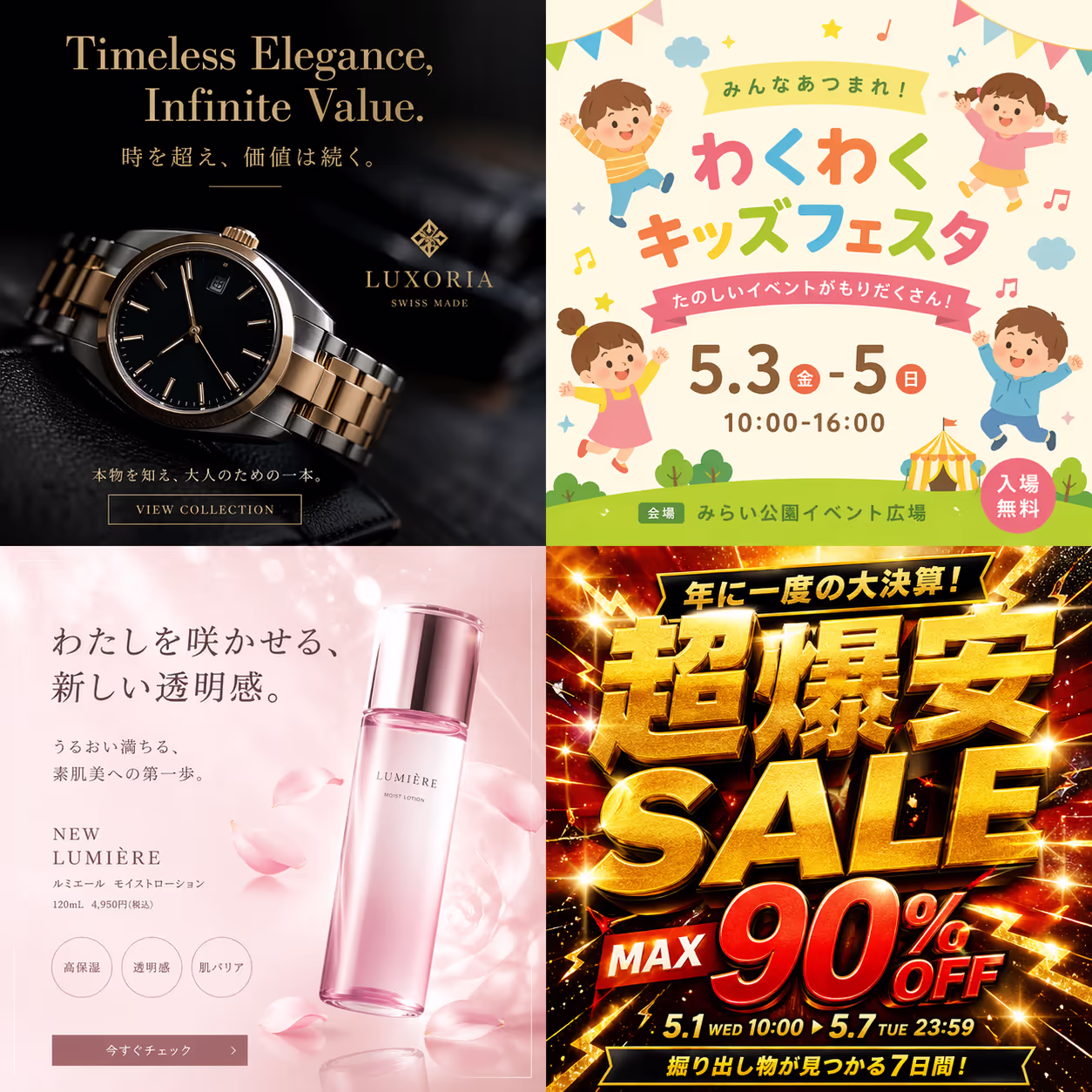 GPT-Image-2で生成したバナー４種類